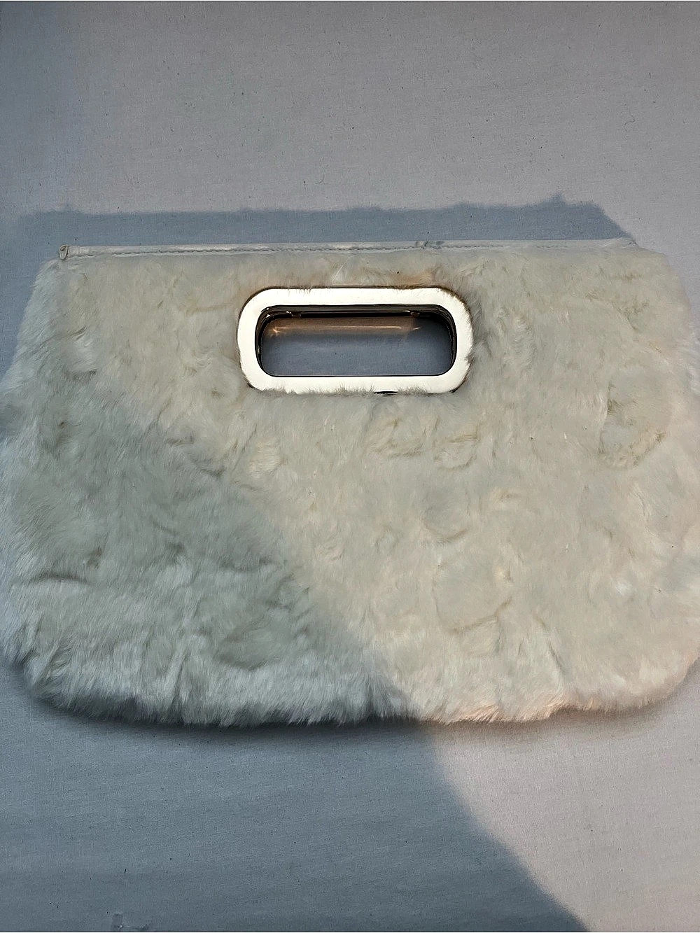 Charming Charlie Faux-Fur Clutch in White